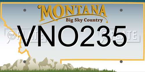 VNO235 Montana License Plate