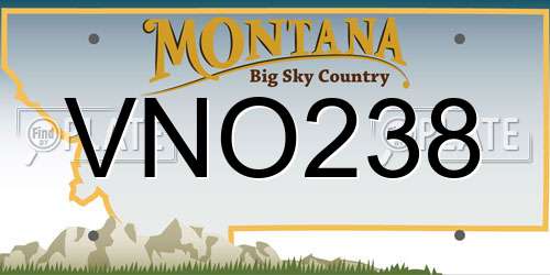 VNO238 Montana License Plate