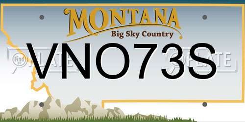 VNO73S Montana License Plate