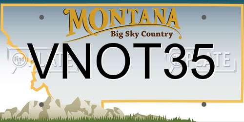 VNOT35 Montana License Plate
