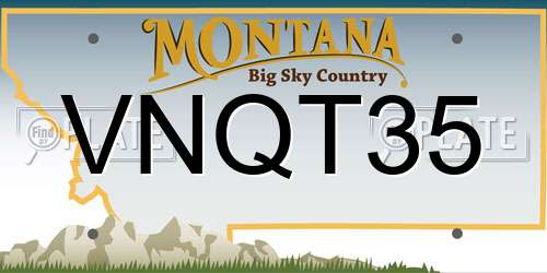 VNQT35 Montana License Plate