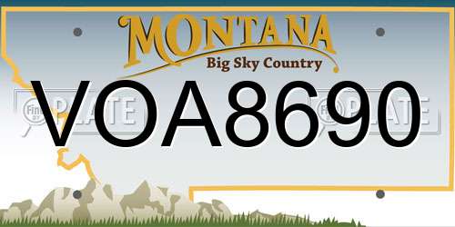VOA8690 Montana License Plate