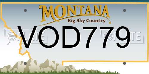 VOD779 Montana License Plate