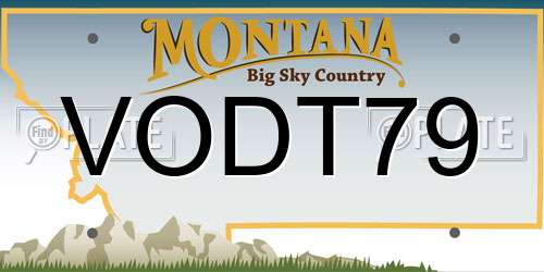 VODT79 Montana License Plate