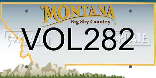 VOL282 Montana License Plate