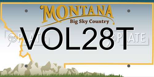 VOL28T Montana License Plate