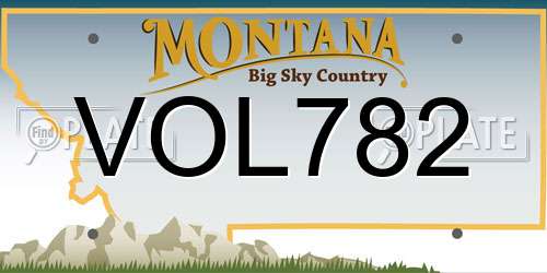 VOL782 Montana License Plate