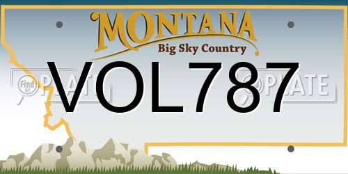 VOL787 Montana License Plate