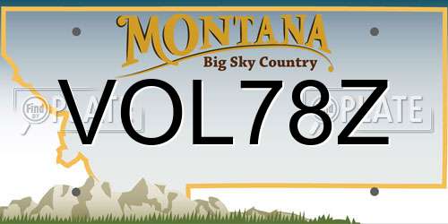 VOL78Z Montana License Plate