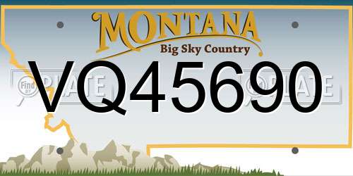 VQ45690 Montana License Plate