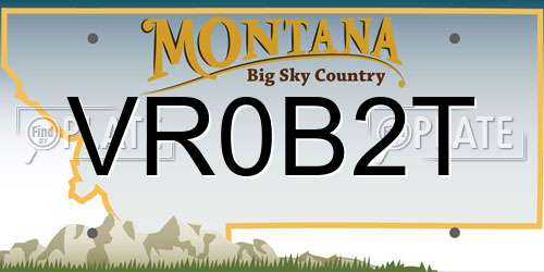 VR0B2T Montana License Plate