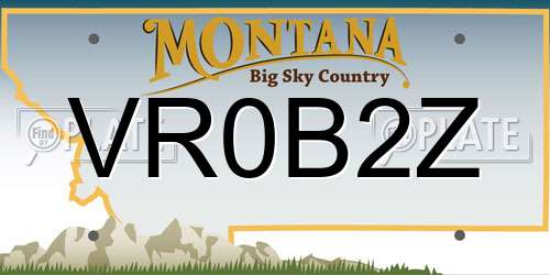 VR0B2Z Montana License Plate