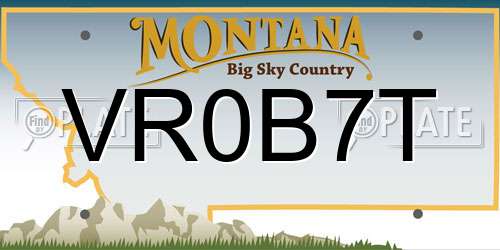 VR0B7T Montana License Plate