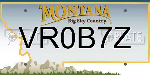 VR0B7Z Montana License Plate