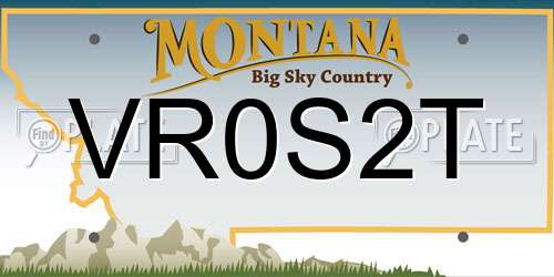 VR0S2T Montana License Plate