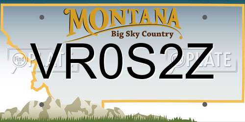 VR0S2Z Montana License Plate