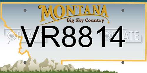 VR8814 Montana License Plate