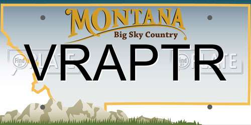 VRAPTR Montana License Plate