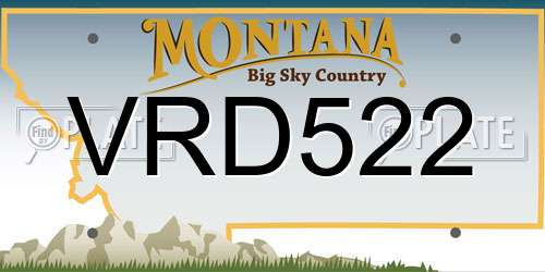 VRD522 Montana License Plate