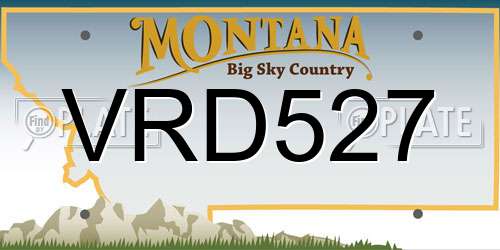 VRD527 Montana License Plate