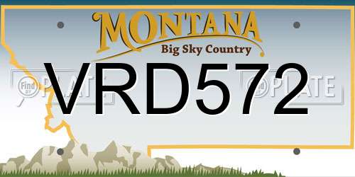 VRD572 Montana License Plate