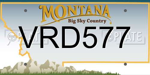 VRD577 Montana License Plate
