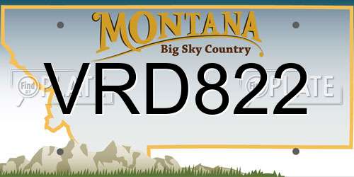 VRD822 Montana License Plate