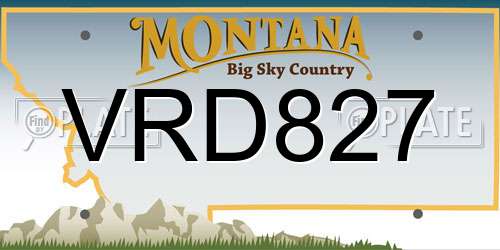 VRD827 Montana License Plate