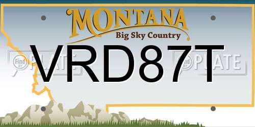 VRD87T Montana License Plate