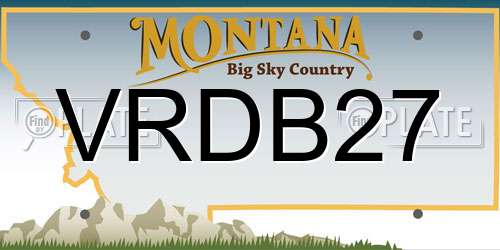 VRDB27 Montana License Plate