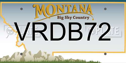 VRDB72 Montana License Plate