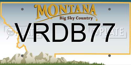 VRDB77 Montana License Plate