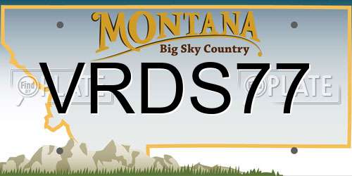 VRDS77 Montana License Plate
