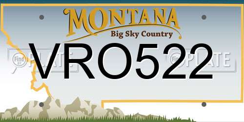 VRO522 Montana License Plate