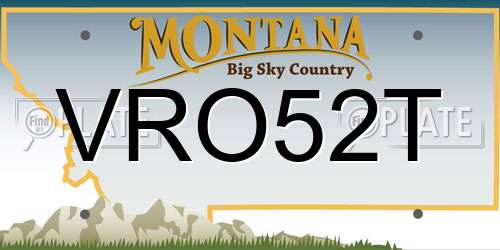VRO52T Montana License Plate