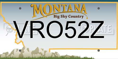 VRO52Z Montana License Plate