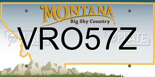 VRO57Z Montana License Plate