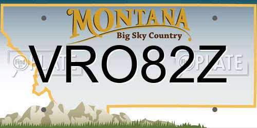 VRO82Z Montana License Plate