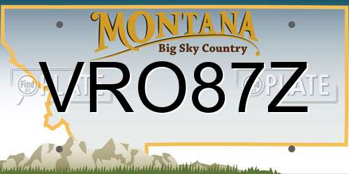 VRO87Z Montana License Plate