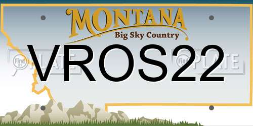 VROS22 Montana License Plate