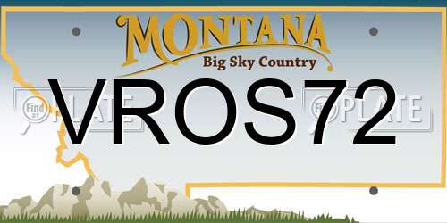 VROS72 Montana License Plate