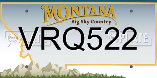 VRQ522 Montana License Plate