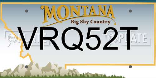 VRQ52T Montana License Plate