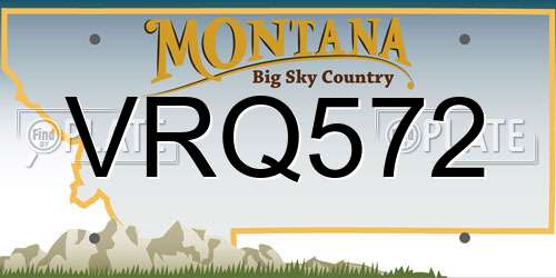 VRQ572 Montana License Plate