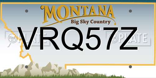 VRQ57Z Montana License Plate