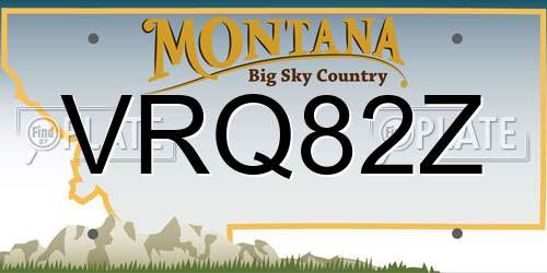 VRQ82Z Montana License Plate
