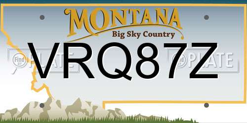 VRQ87Z Montana License Plate