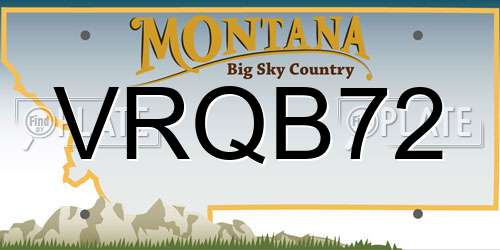 VRQB72 Montana License Plate