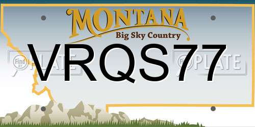 VRQS77 Montana License Plate