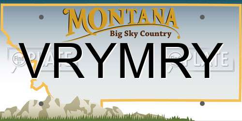 VRYMRY Montana License Plate